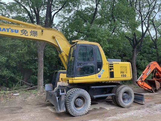 Kompakter Japan Gebrauchtkomatsu Bagger PC150W-6 Gebrauchtradbagger