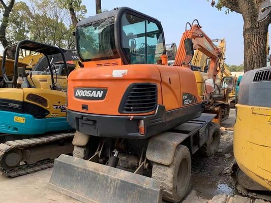 Gebrauchtes Radbagger Doosan DX60W In ausgezeichnetem Zustand/Gebrauchtes Mini Radbagger Doosan zum Verkauf
