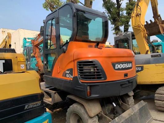 Gebrauchtes Radbagger Doosan DX60W In ausgezeichnetem Zustand/Gebrauchtes Mini Radbagger Doosan zum Verkauf